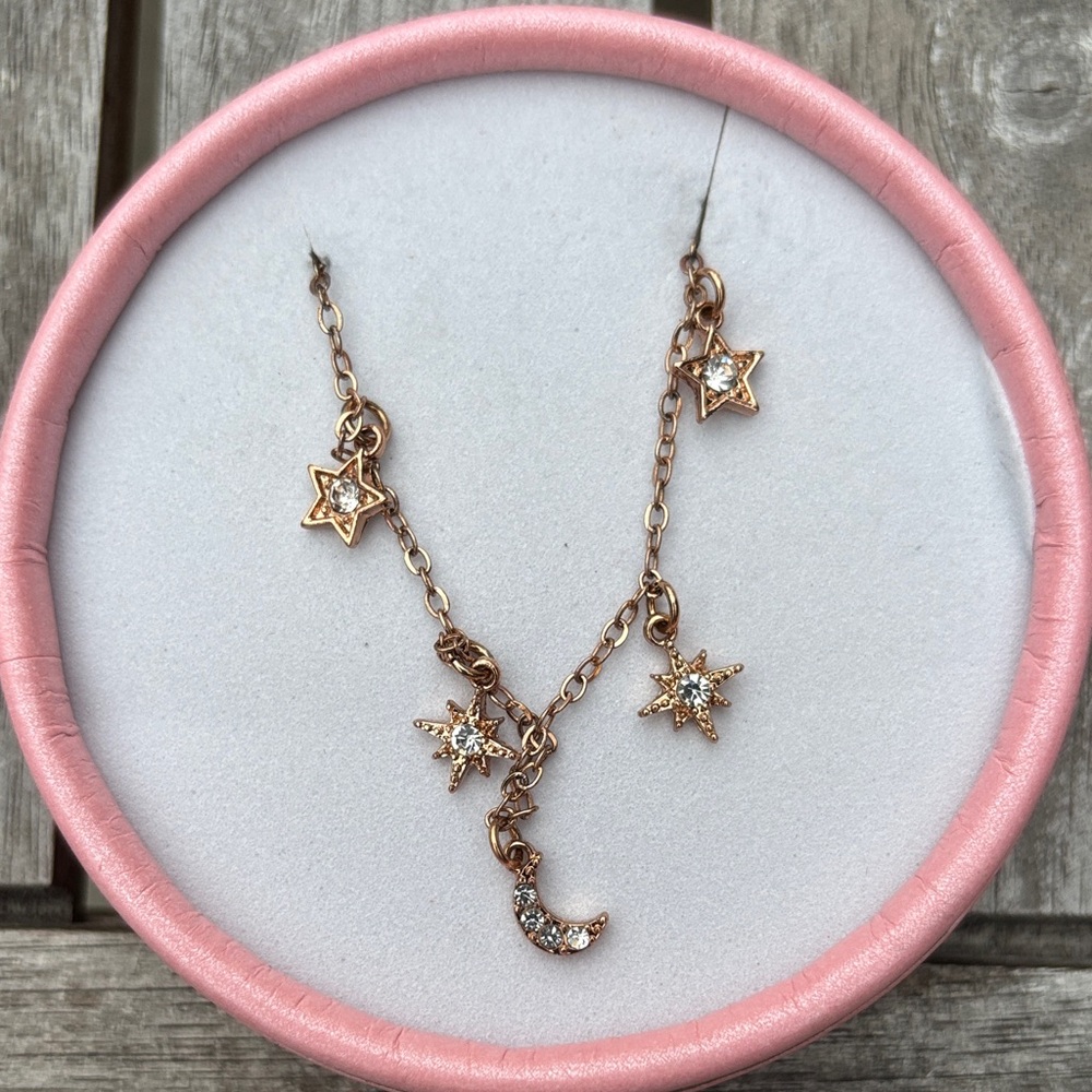 Gold Star and Moon Charm Bracelet